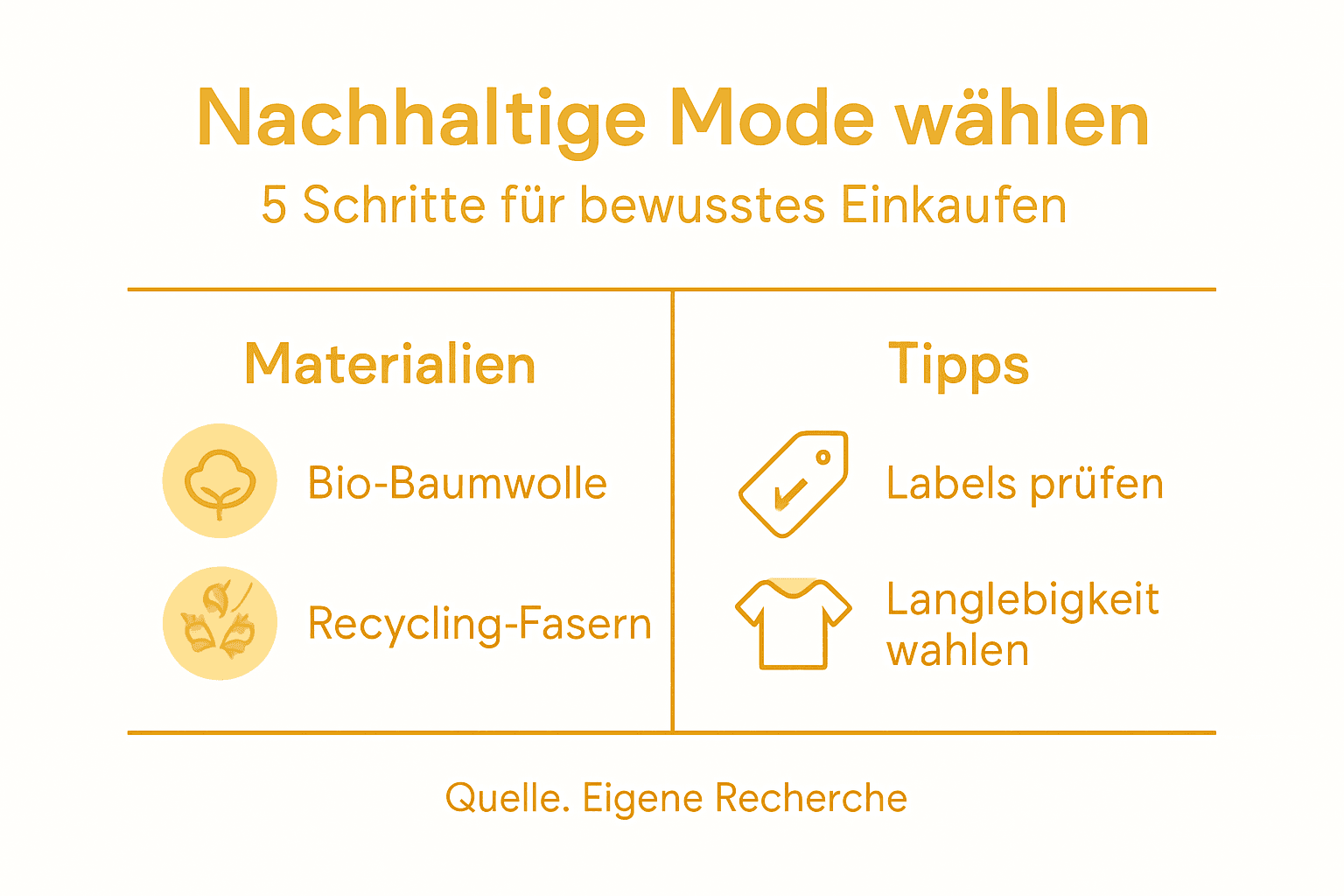 Infografik: Die wichtigsten Schritte auf dem Weg zu nachhaltiger Mode im Überblick
