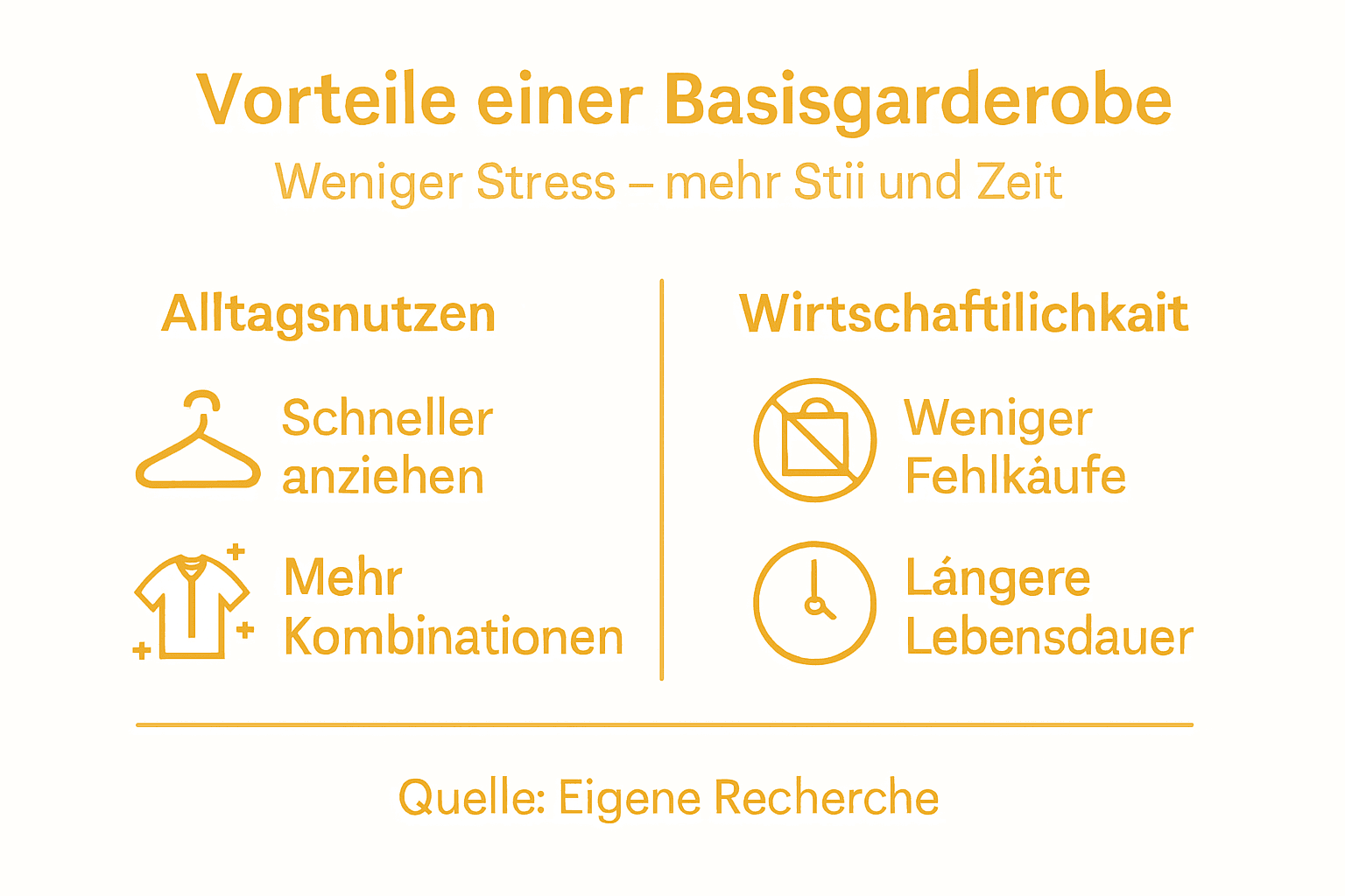 Infografik: Die Vorteile einer gut durchdachten Basisgarderobe für den Alltag
