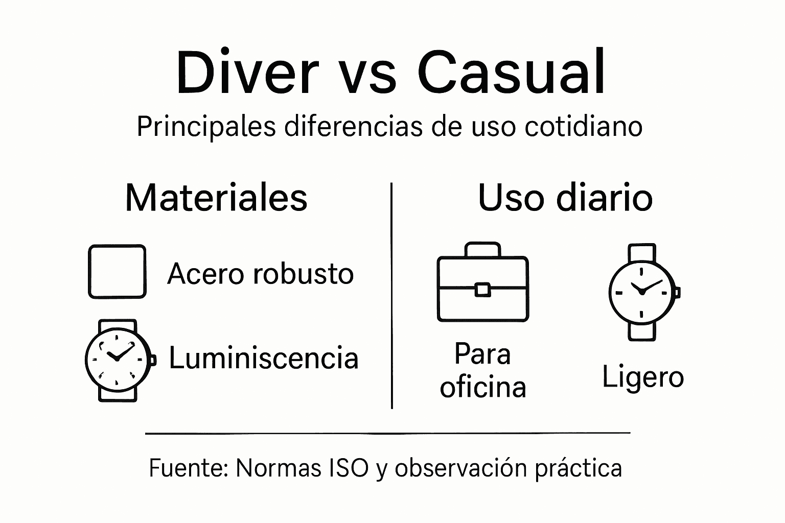 Infografía: ¿En qué se diferencian los relojes de buceo y los relojes informales?