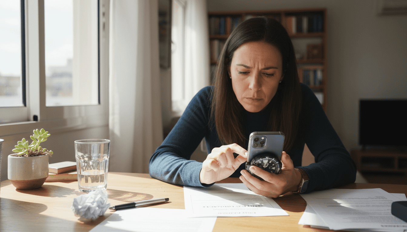Una mujer revisa la autenticidad de un reloj y comprueba su documentación.