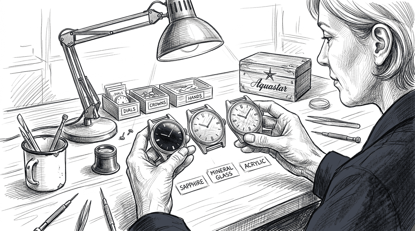 Comparing sapphire, mineral, acrylic crystals
