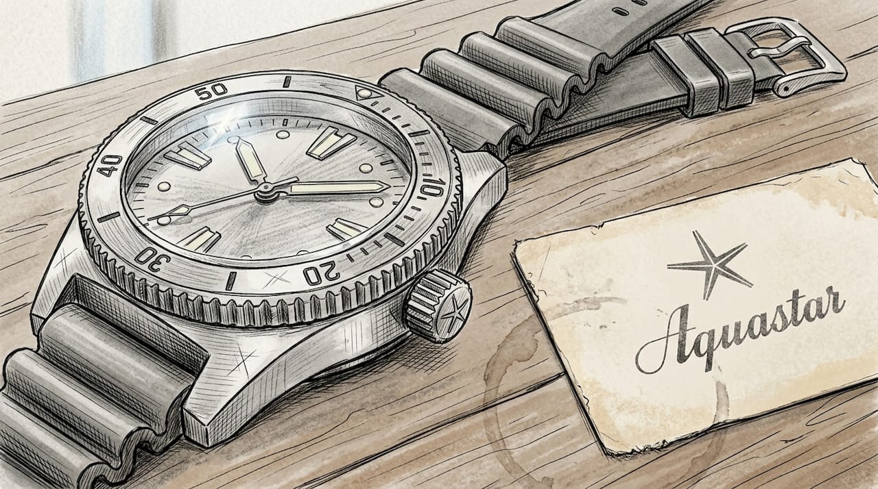 Detailed macro shot of dive watch features