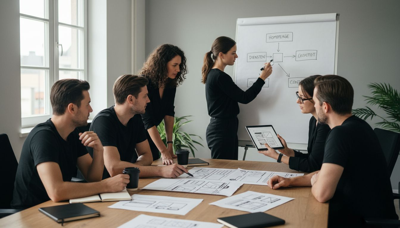 website structuur brainstorm kantoor