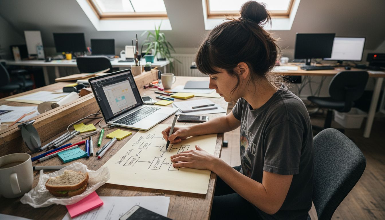 Web developer mapping website structure