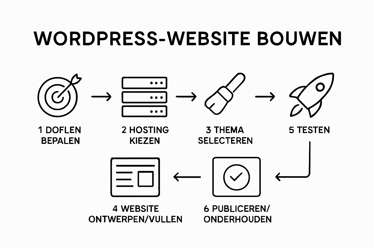 Infographic WordPress website stappenplan