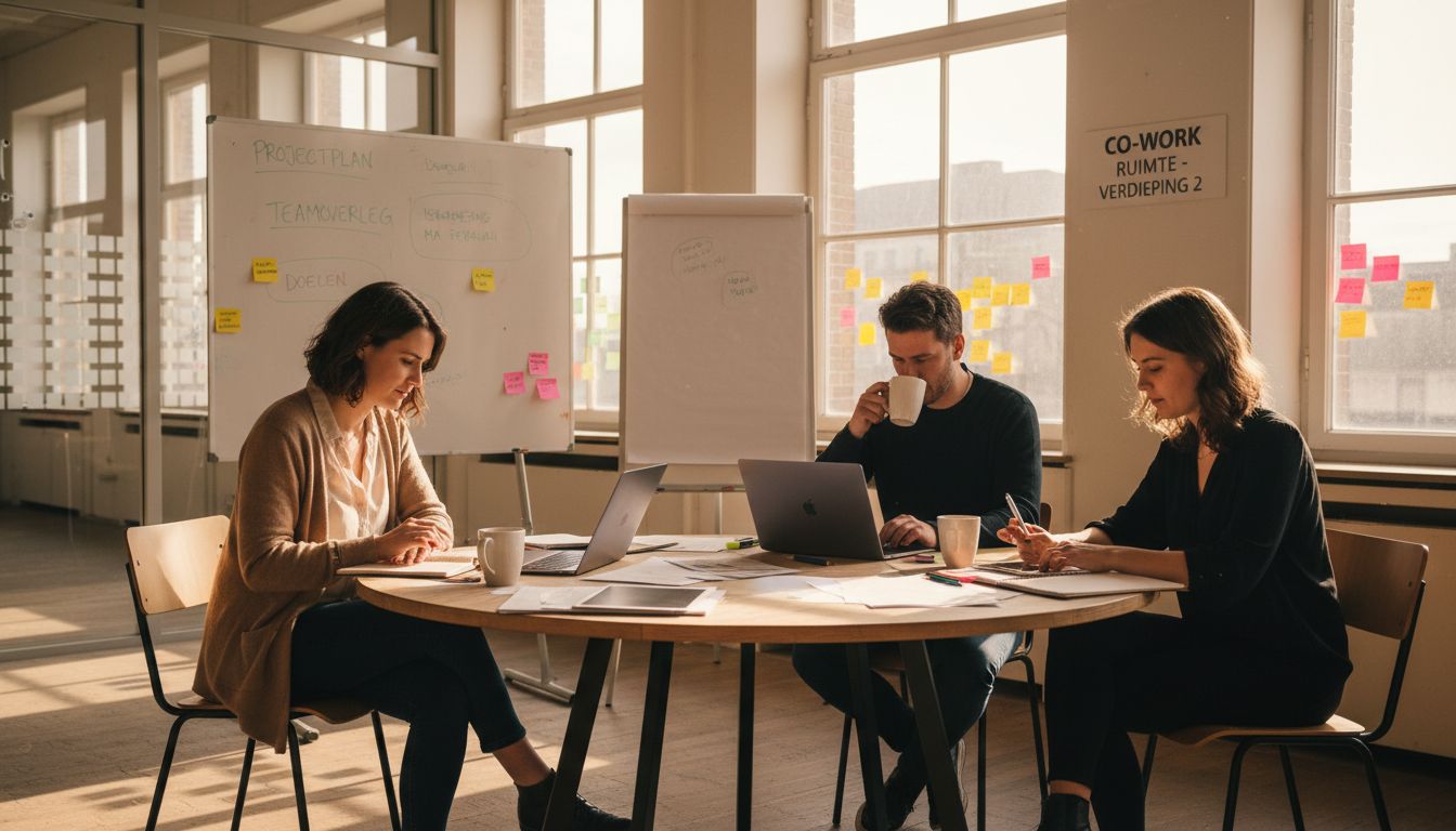 Met het hele team samen nadenken over hoe we onze website kunnen verbeteren.