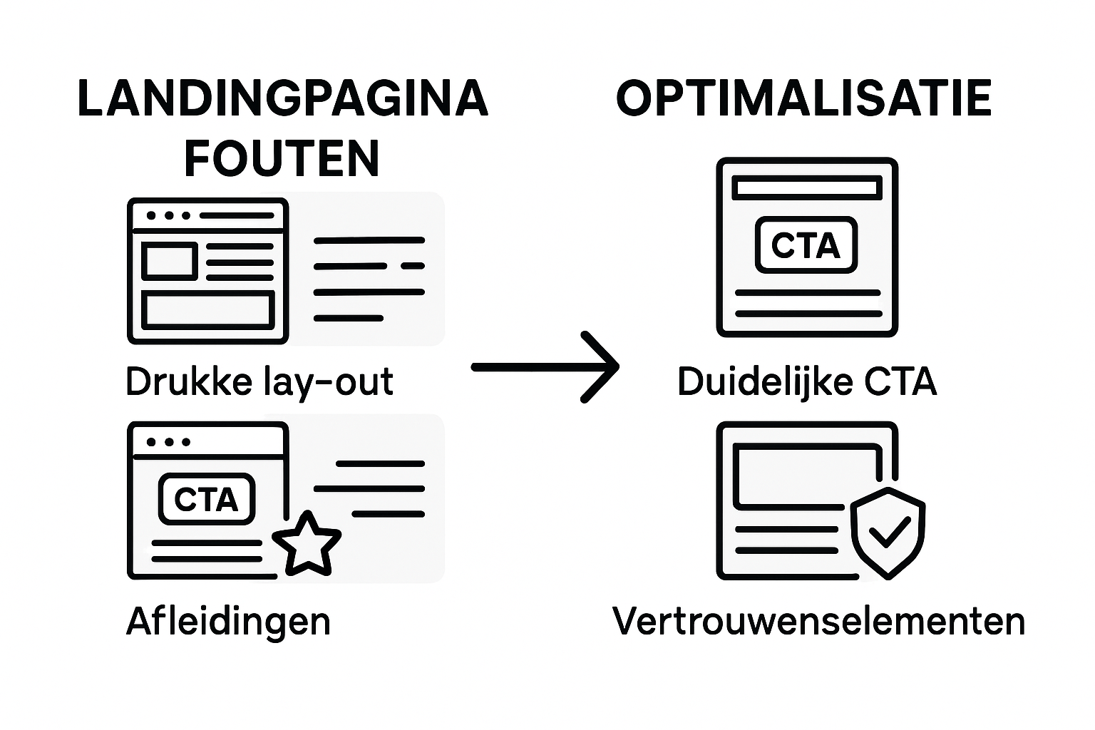Infographic: de meest gemaakte fouten op landingspagina’s én praktische tips voor verbetering