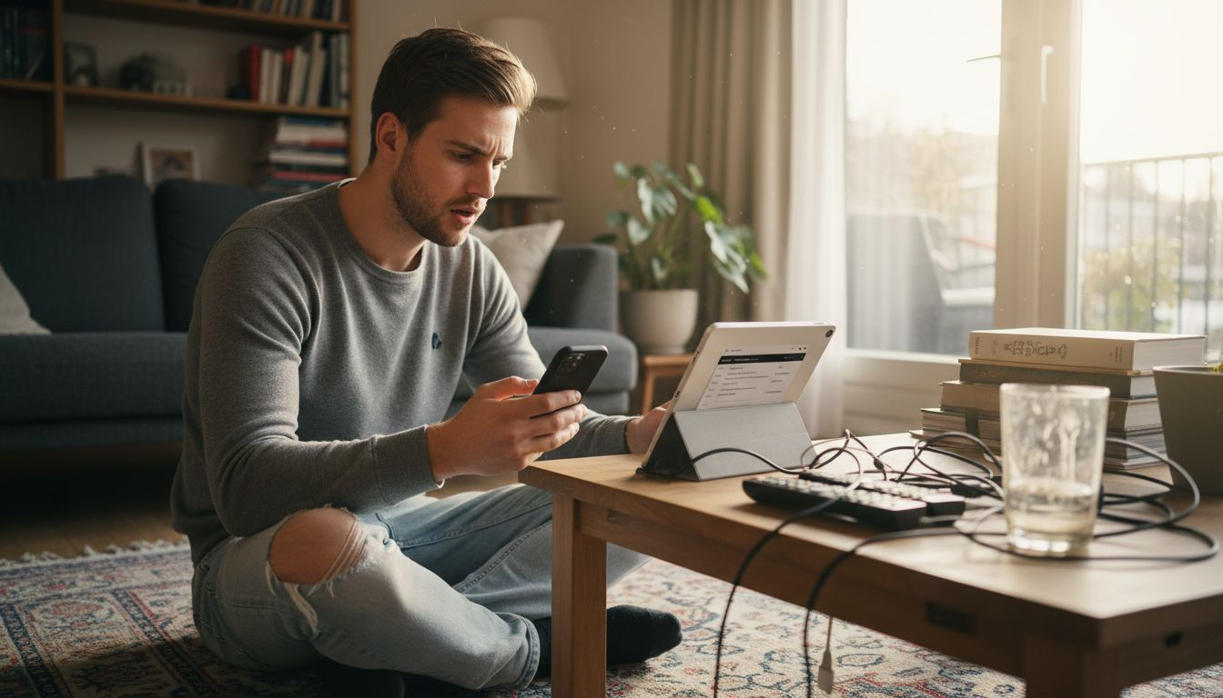 Man controleert hoe de website werkt op verschillende apparaten