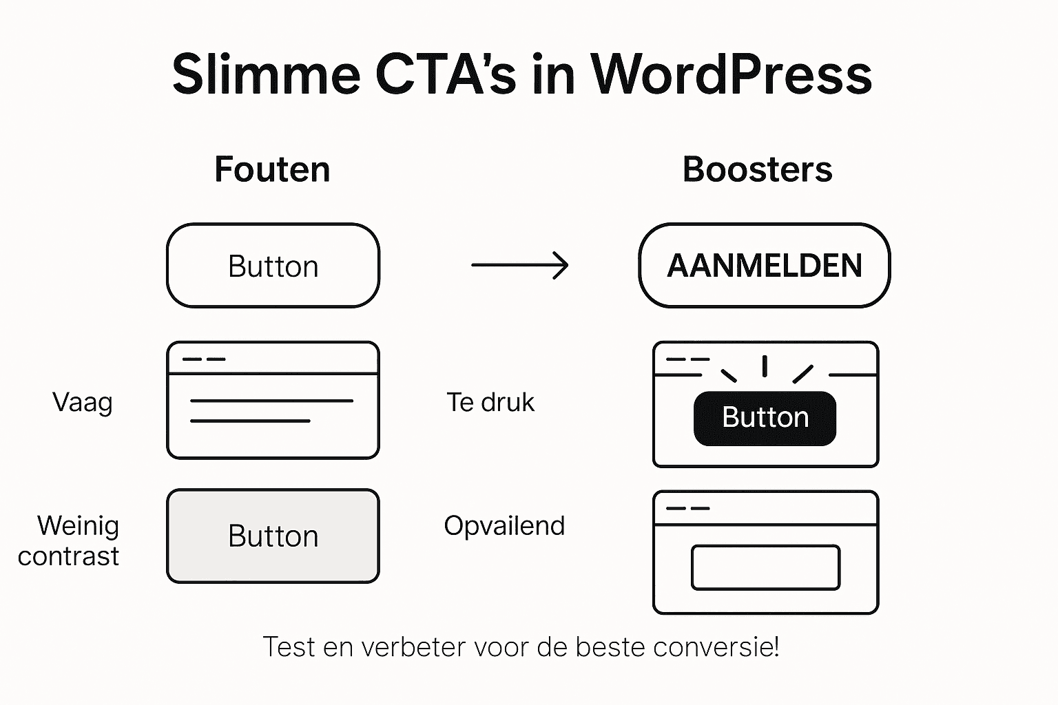 Infographic: veelgemaakte fouten en effectieve tips voor een sterke call to action