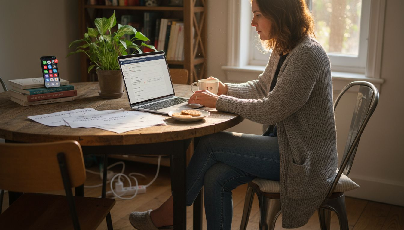 Een ondernemer die met WordPress een website opzet om zijn bedrijf te promoten.