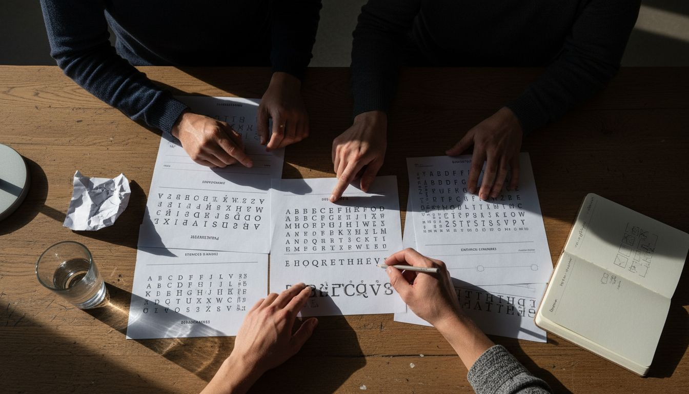 Voorbeelden van lettertypes beoordelen met een kritisch oog