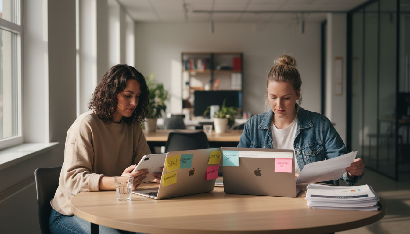 Marketeers gaan in gesprek over het verbeteren van meta descriptions.
