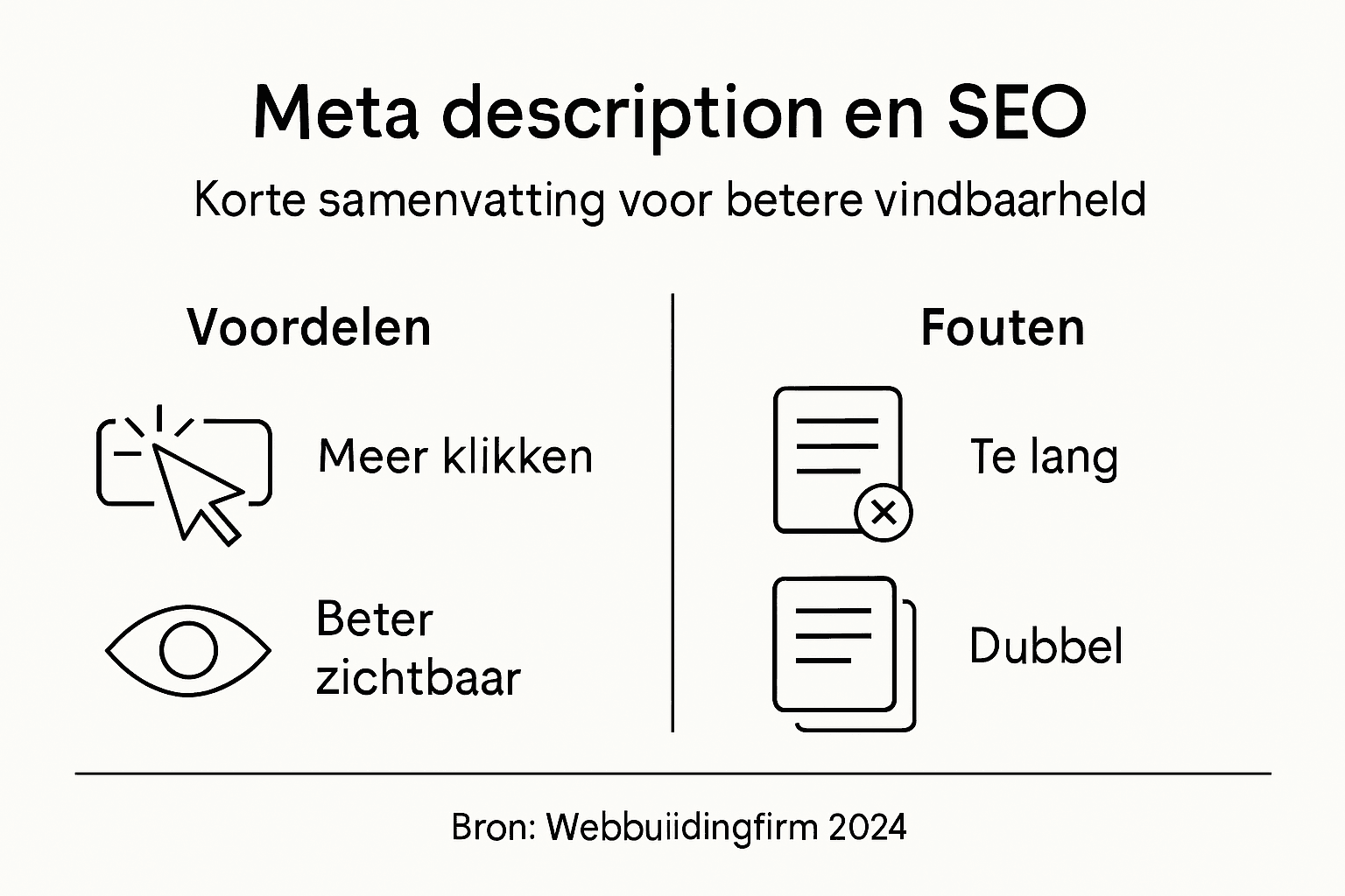 SEO-overzicht: Infographic metatags en beschrijvingen