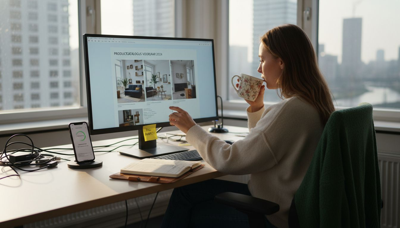 Vrouw verdiept zich online in de klantreis