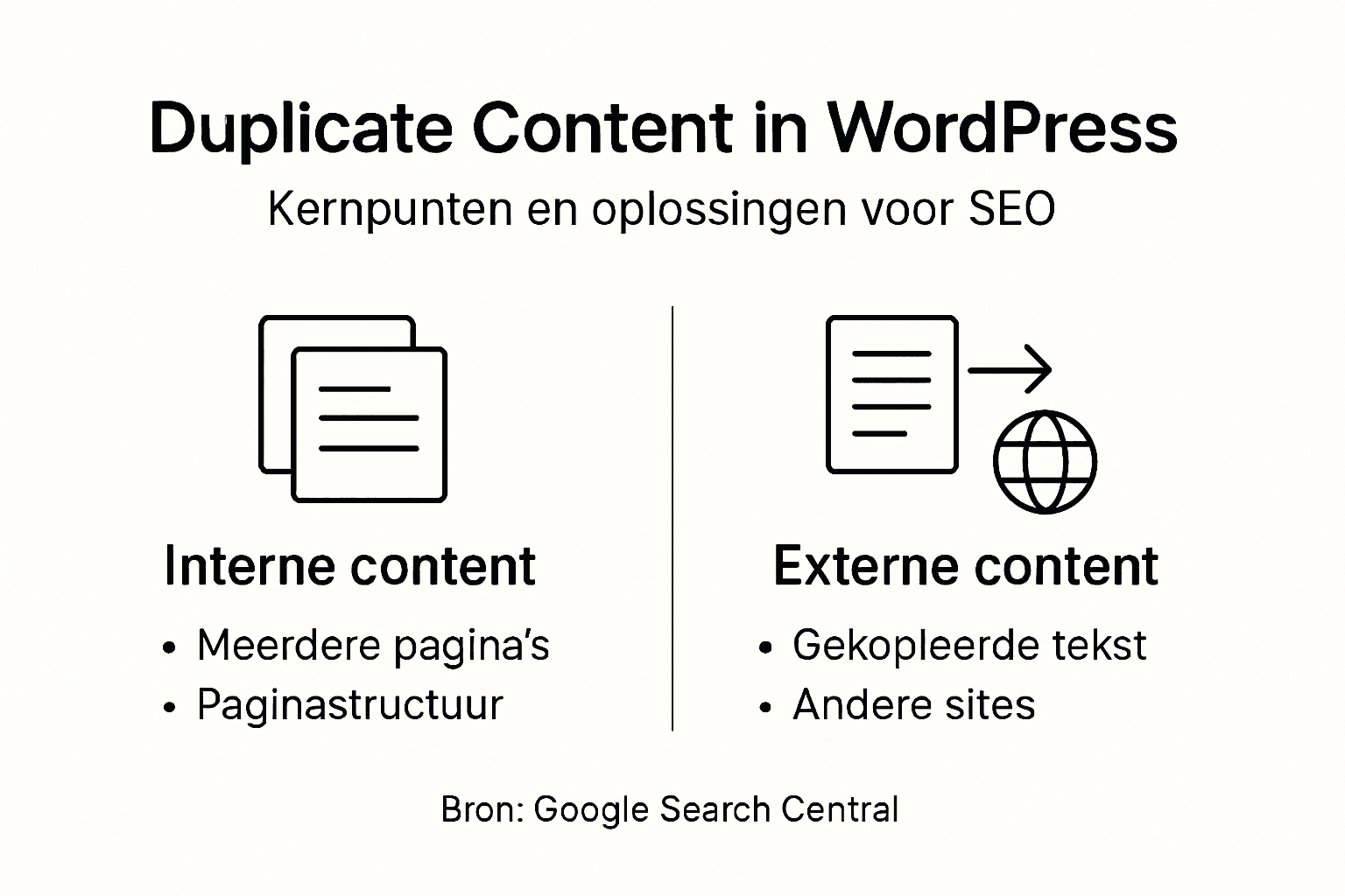 Infographic: dubbele content in WordPress en de impact op je SEO