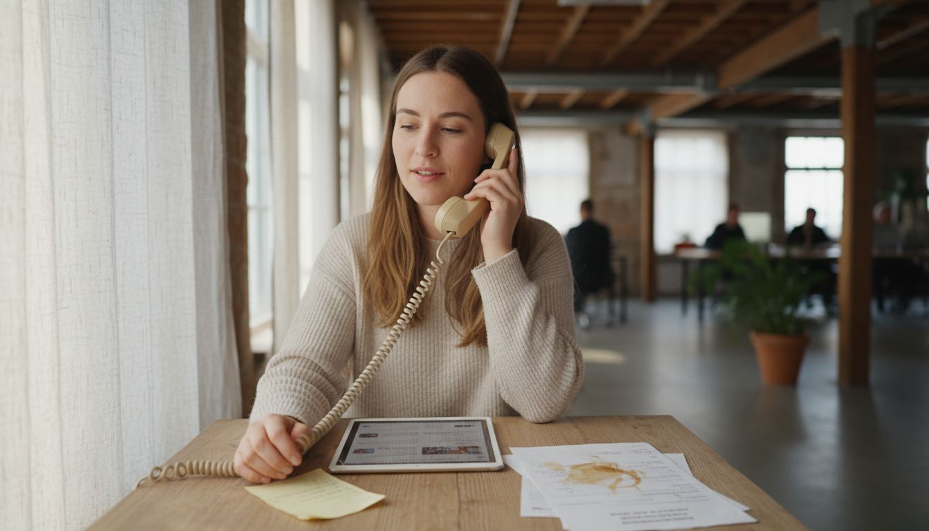 Een ondernemer aan het werk met zijn smartphone en tablet