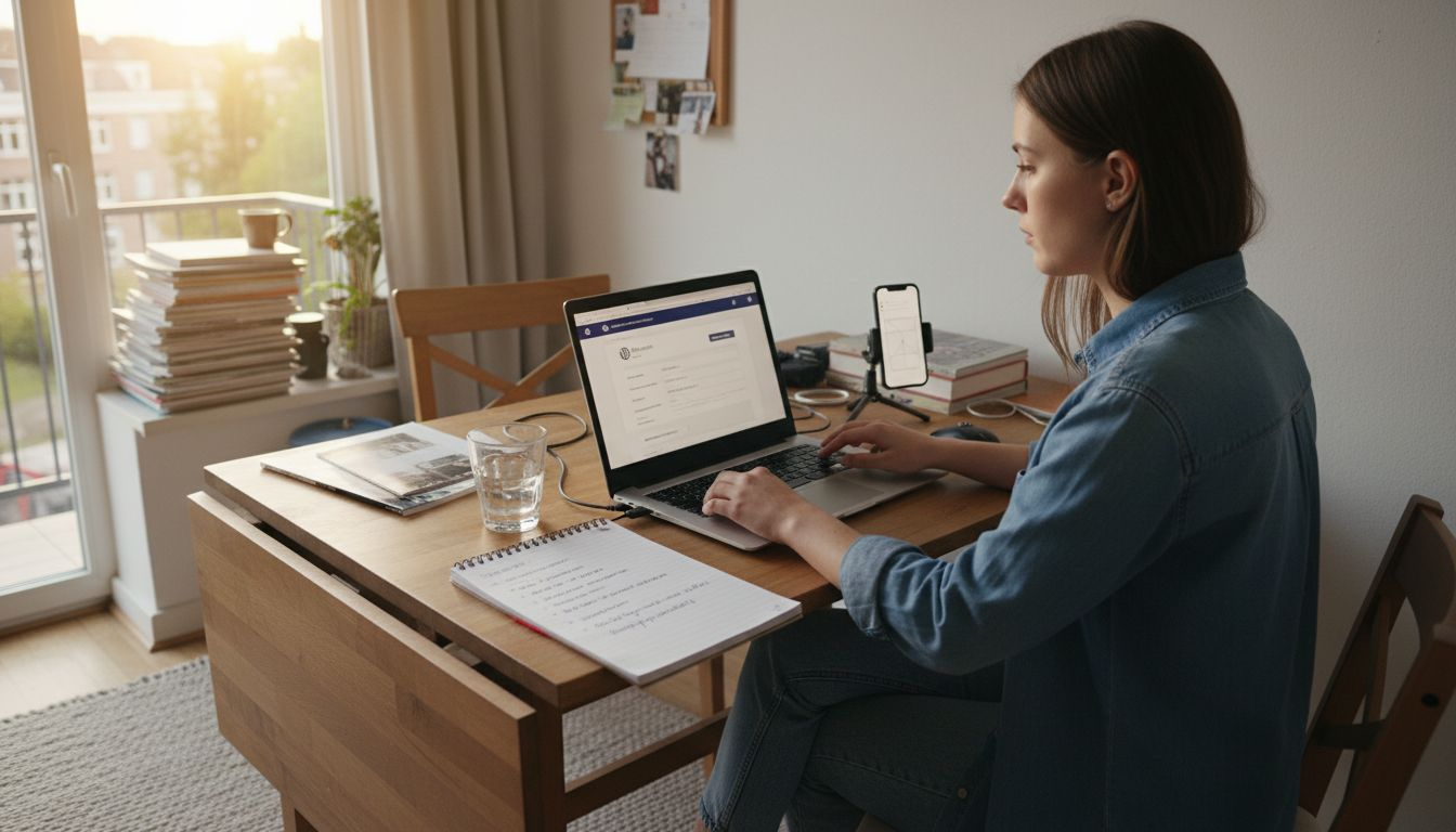 Vrouw zet eigen WordPress-website op vanuit huis