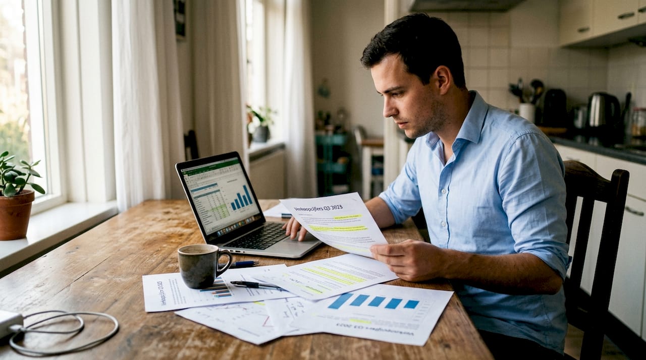 Man bekijkt conversiecijfers aan de hand van grafieken en visuele rapportages