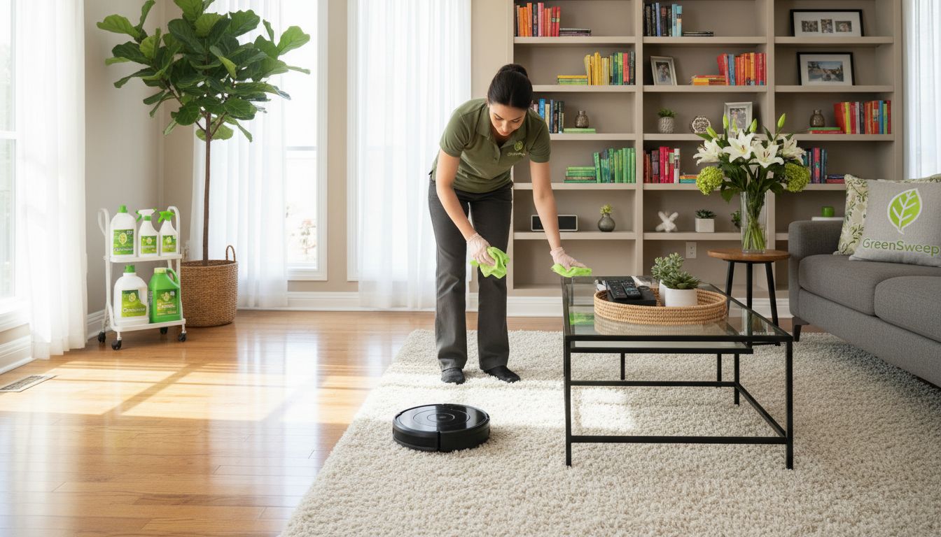 professional living room cleaning