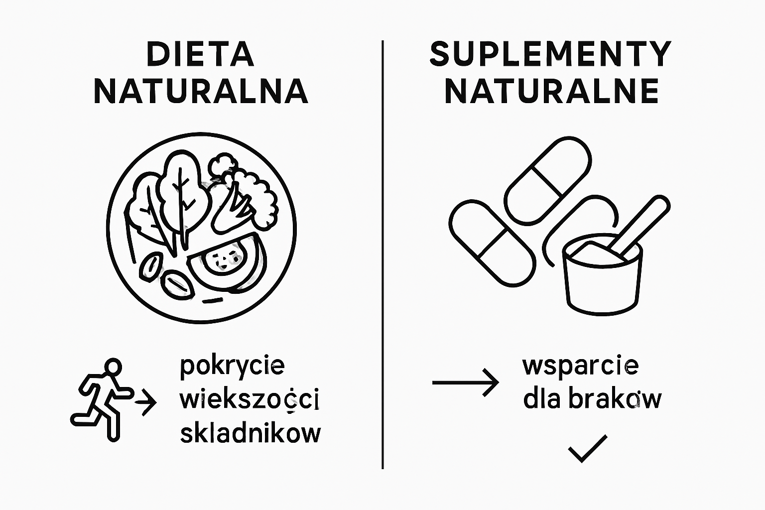 Infographic comparing diet versus natural supplements