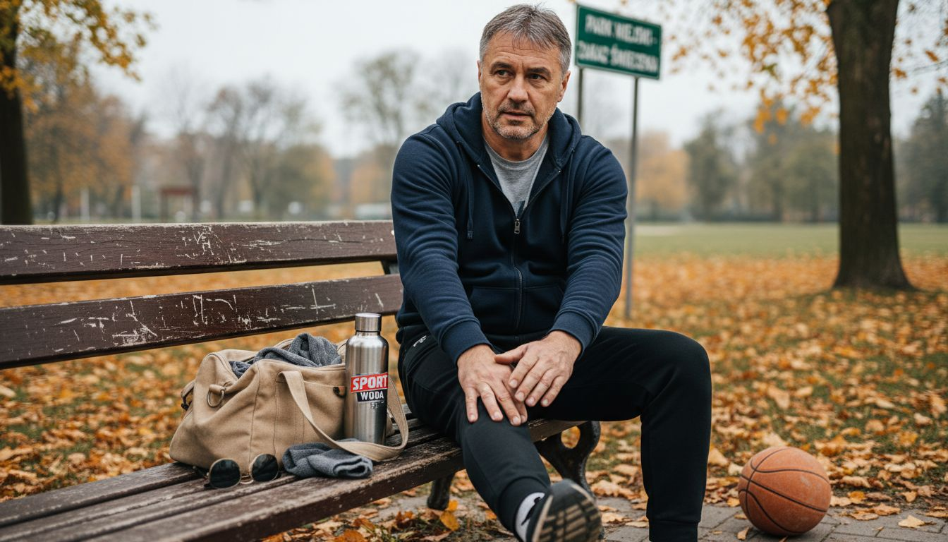 Mężczyzna wykonuje ćwiczenia na rozciąganie kolana – codzienna troska o zdrowe stawy.