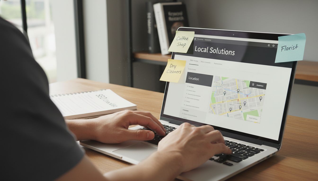 Developer optimizing website for local SEO