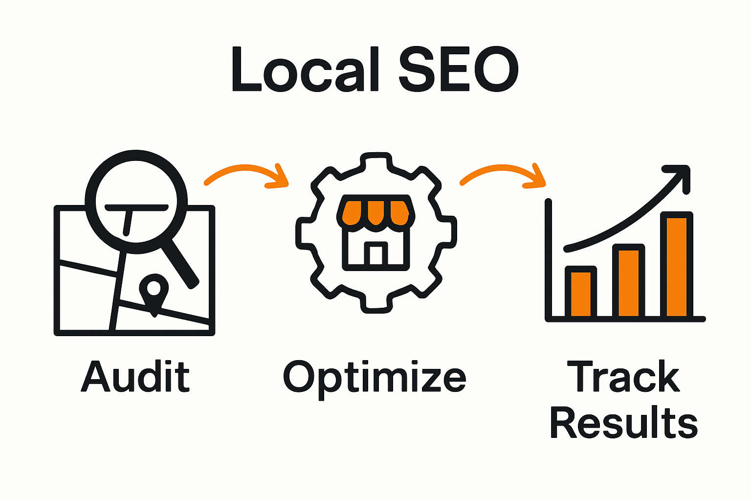 Infographic showing local SEO improvement steps