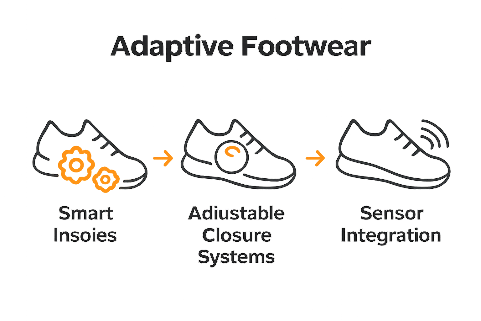 Infographic showing adaptive footwear technologies