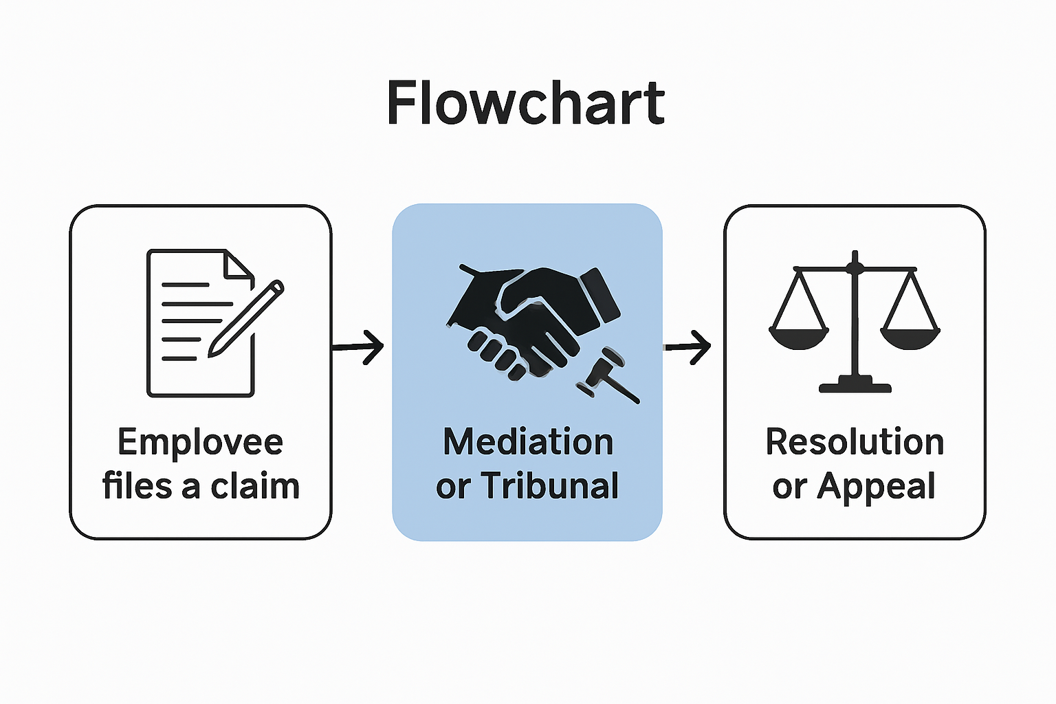 Infographic overview of employment dispute process