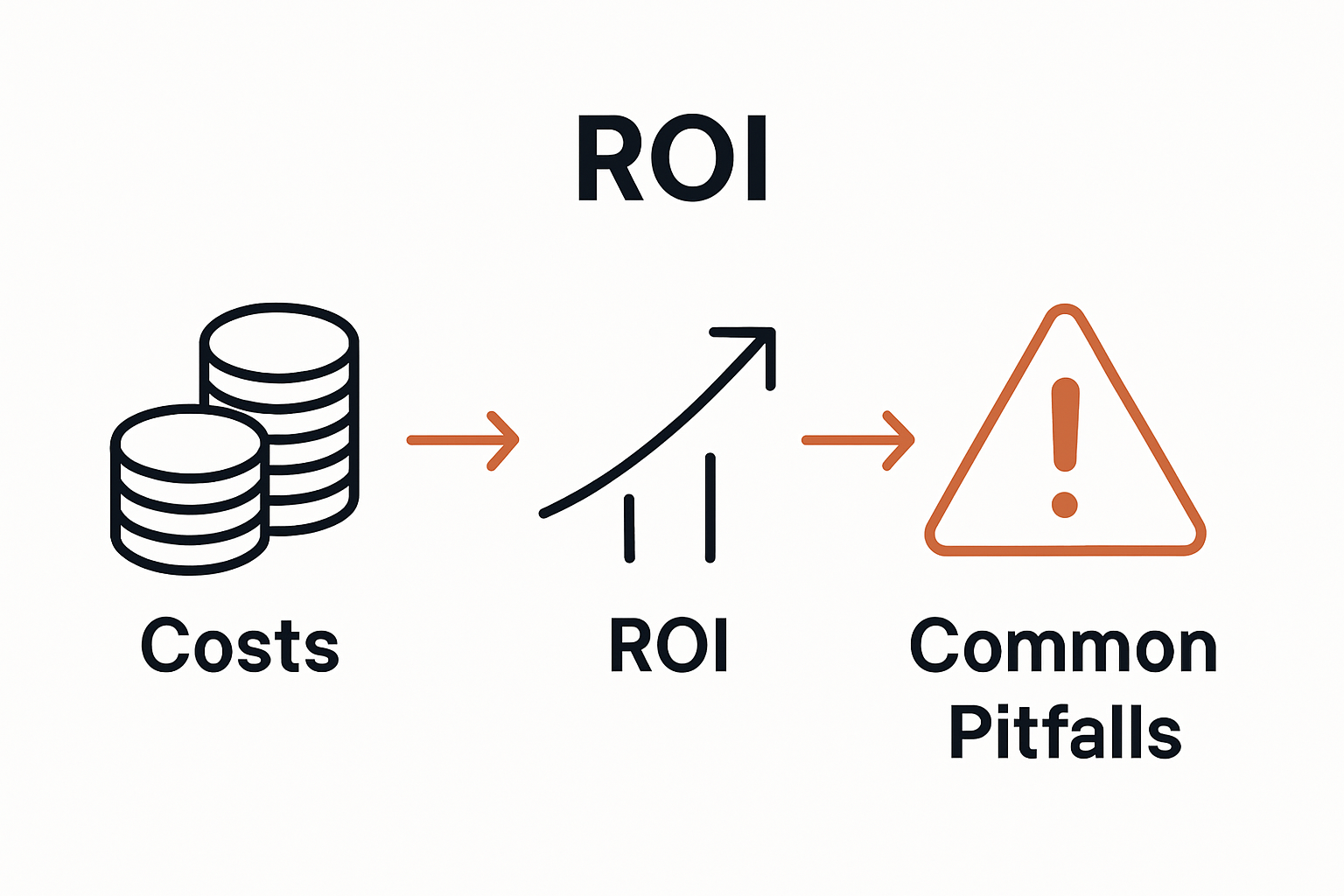 Infographic showing website costs ROI pitfalls