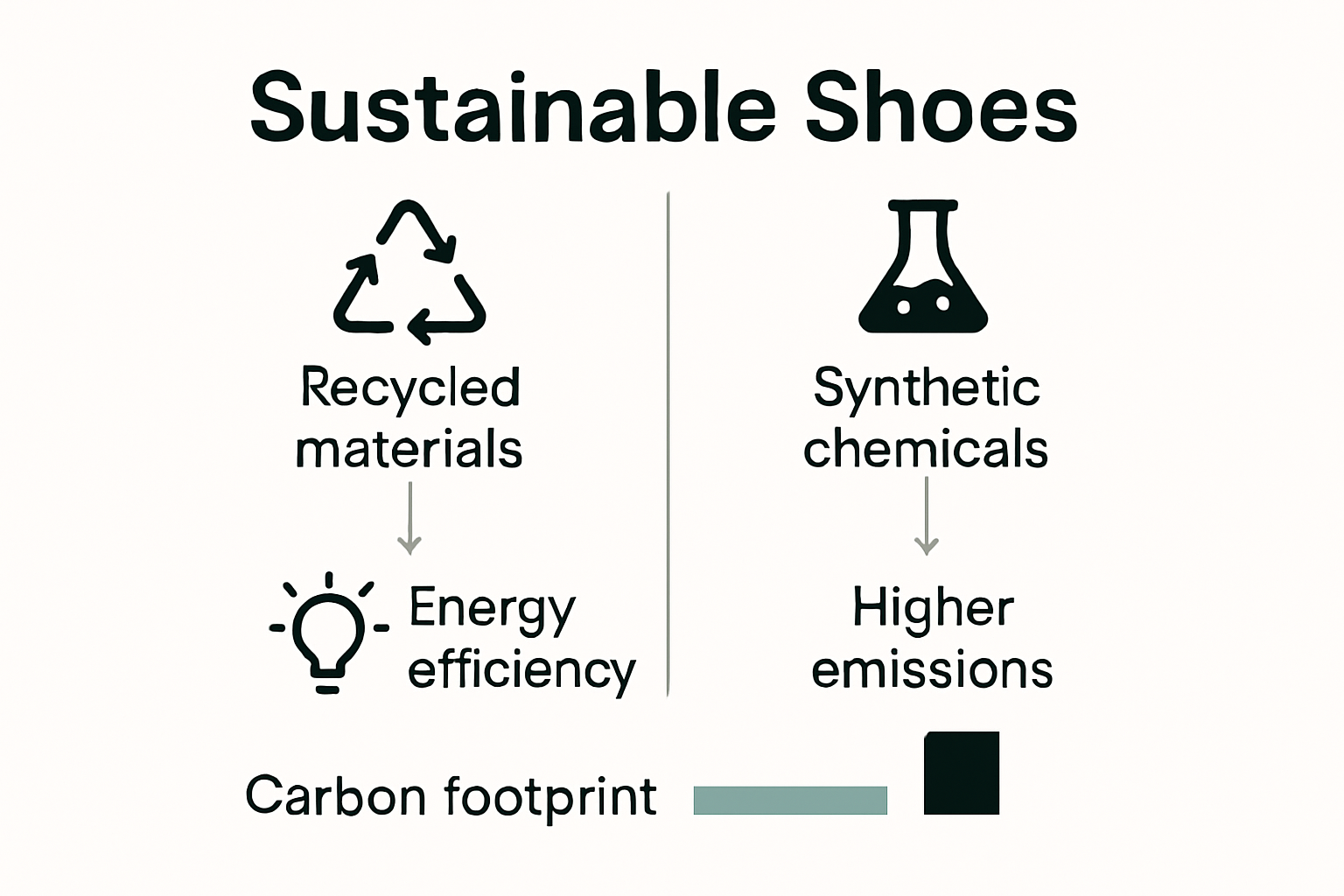 Infographic comparing sustainable and regular shoes