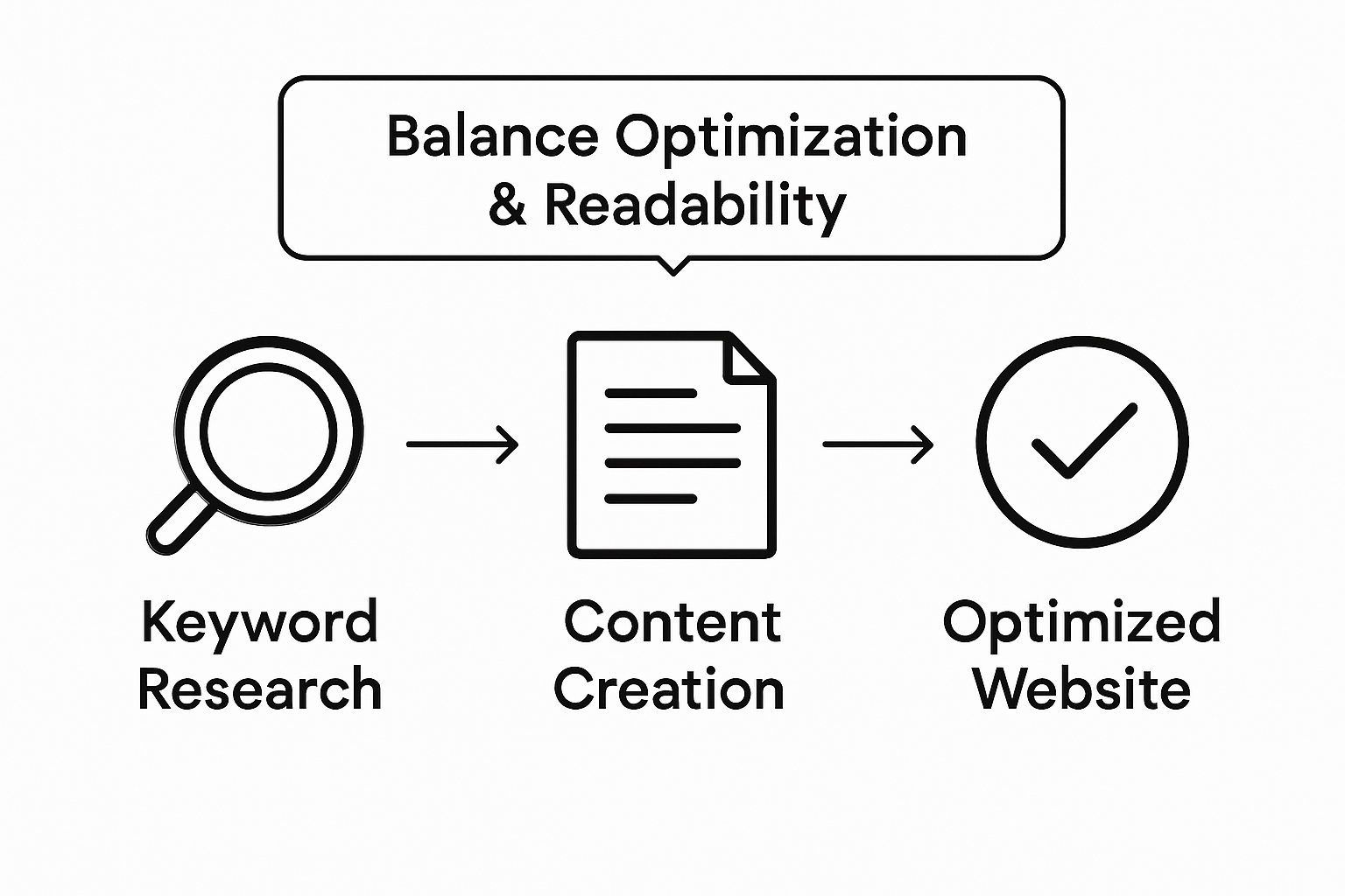 Infographic showing keyword integration process
