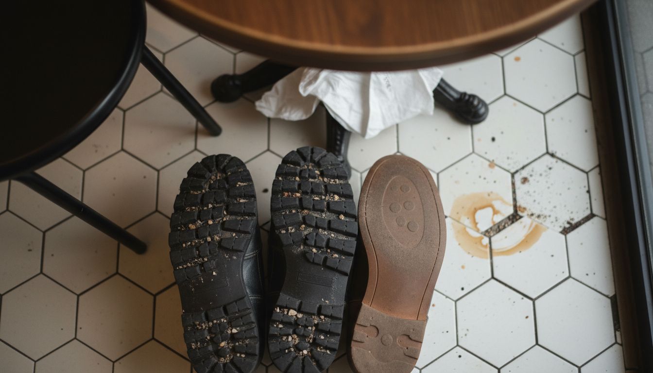 Comparison of non-slip and standard sole