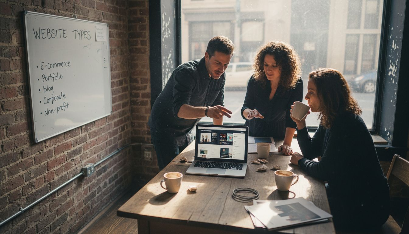 Team discussing SME website options