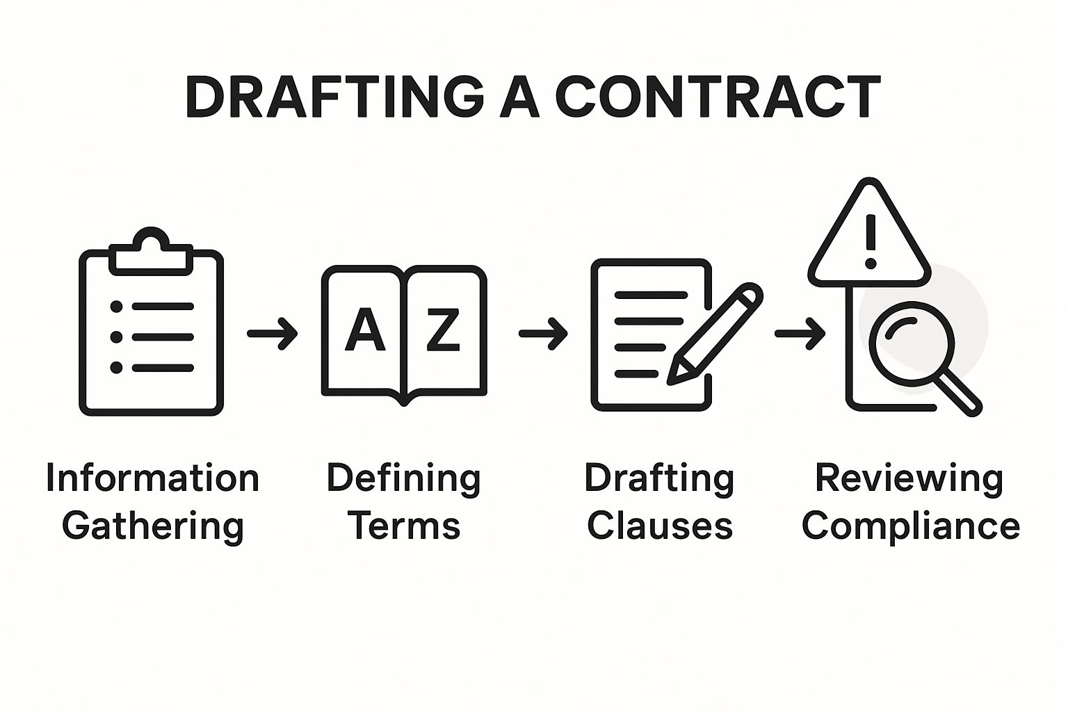 Infographic showing contract drafting steps