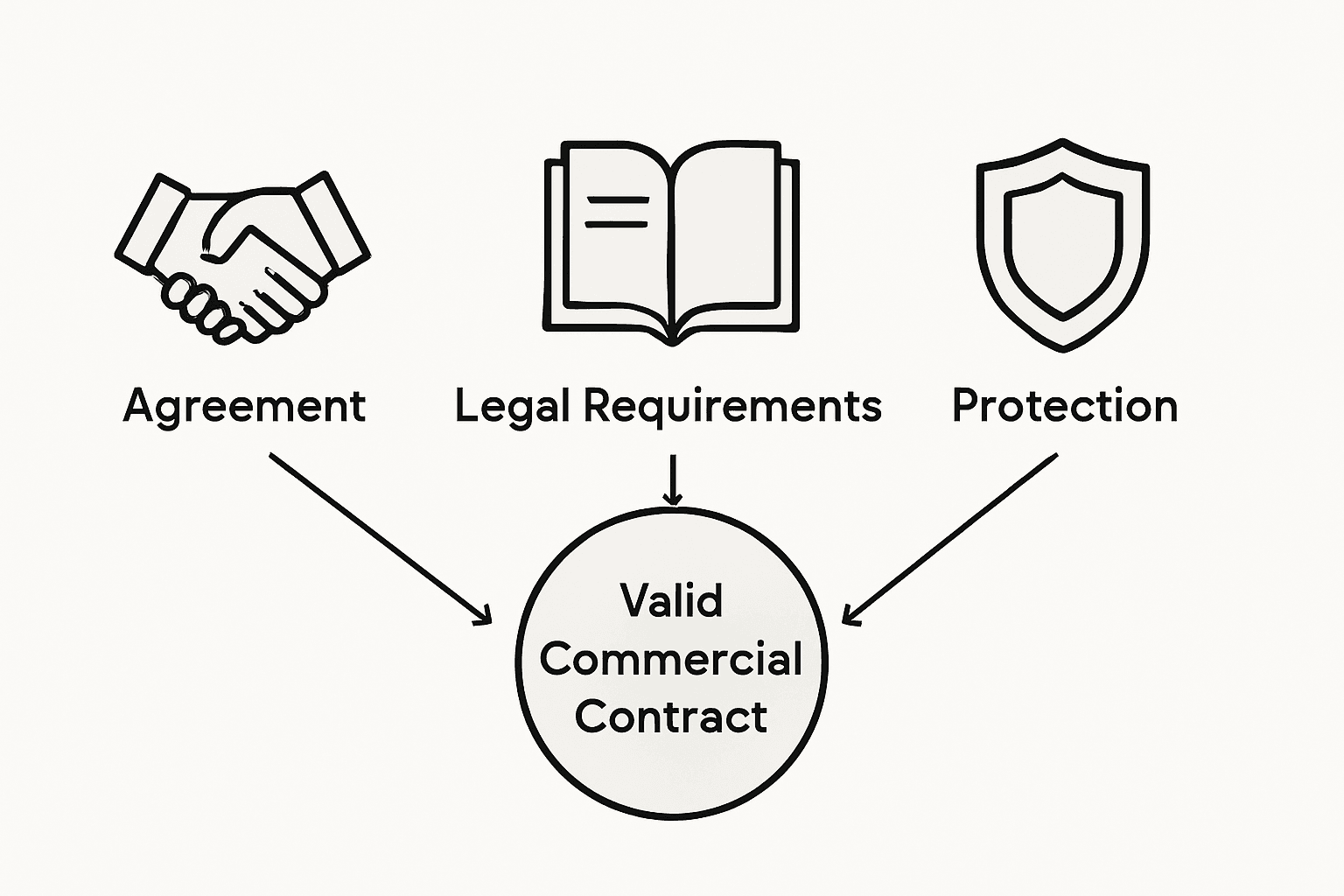 Infographic shows key elements of valid commercial contract