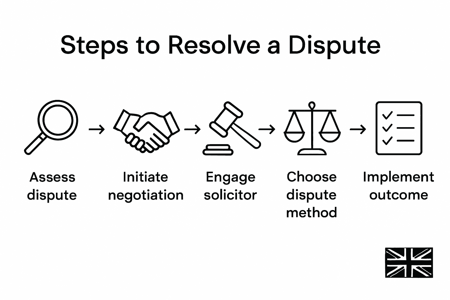 Infographic comparing steps to resolve disputes