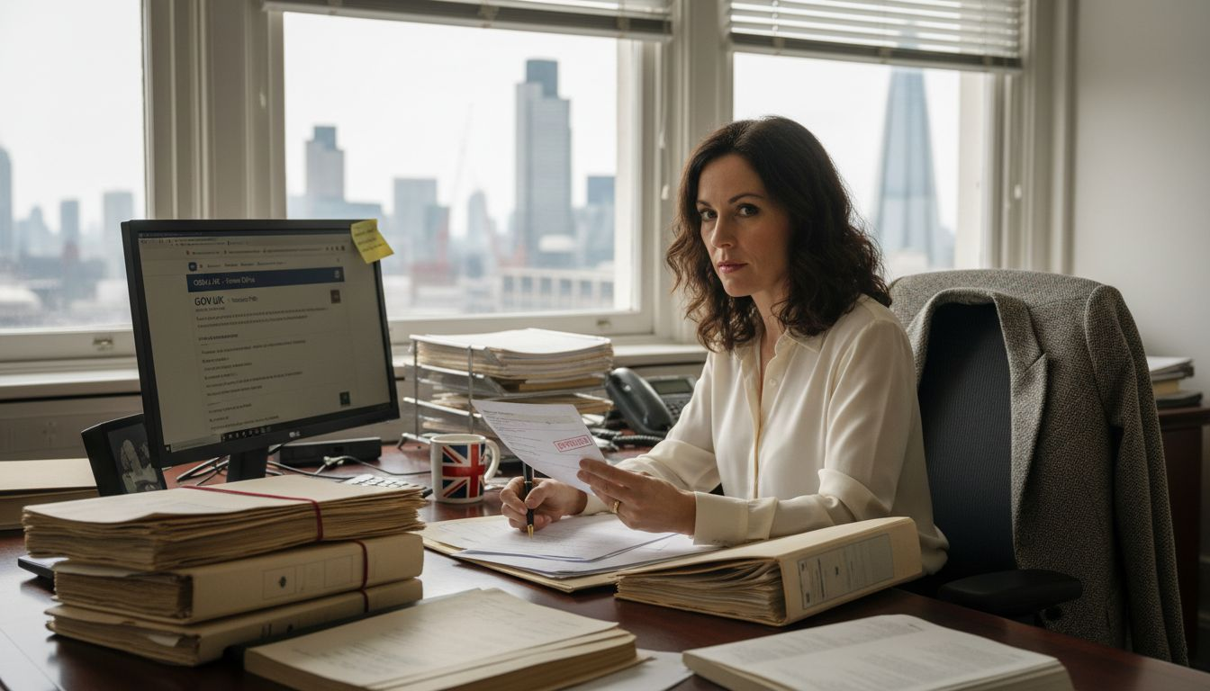 Solicitor reviews visa application details