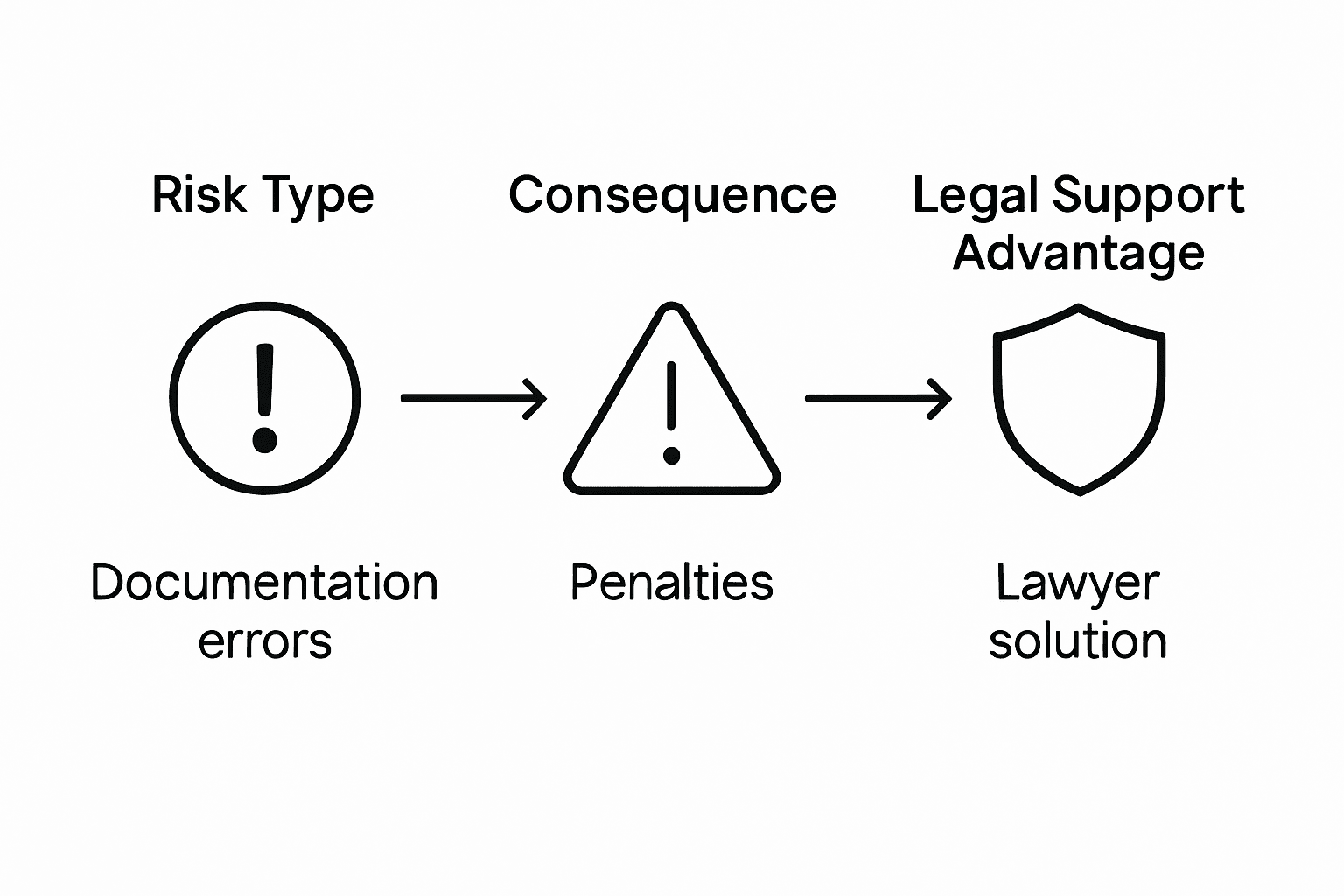 Infographic showing immigration legal risks solutions