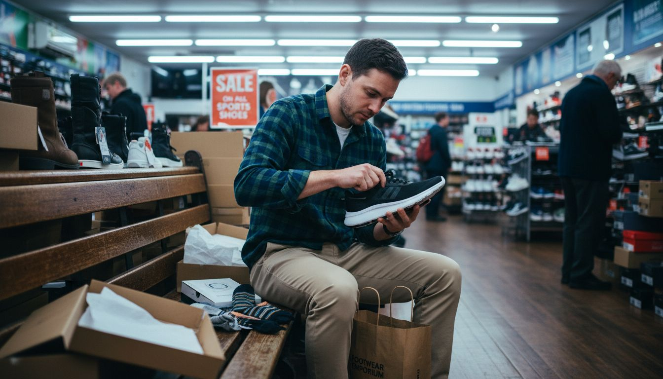 Checking inside of a shoe by hand