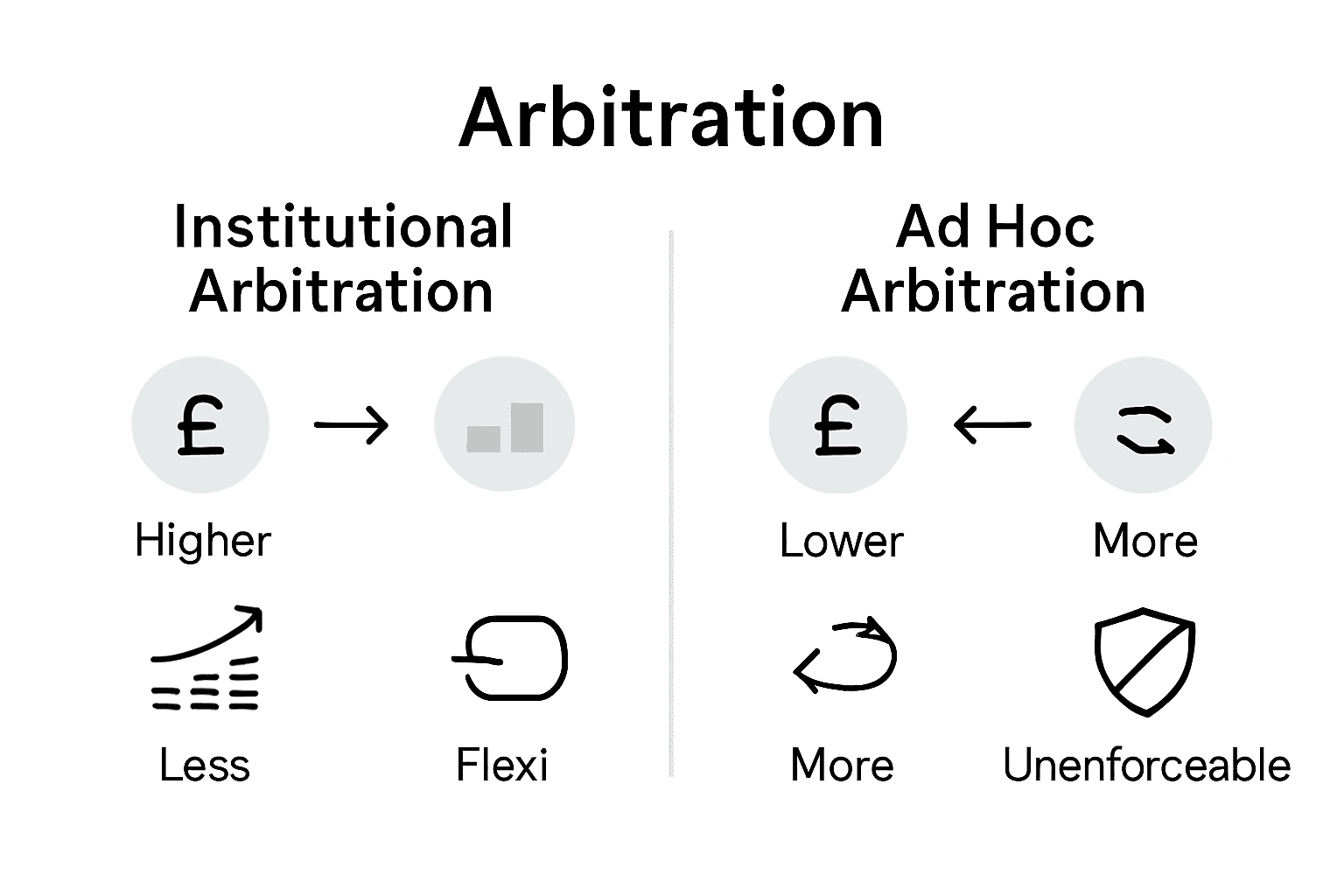 Comparison of arbitration costs and flexibility