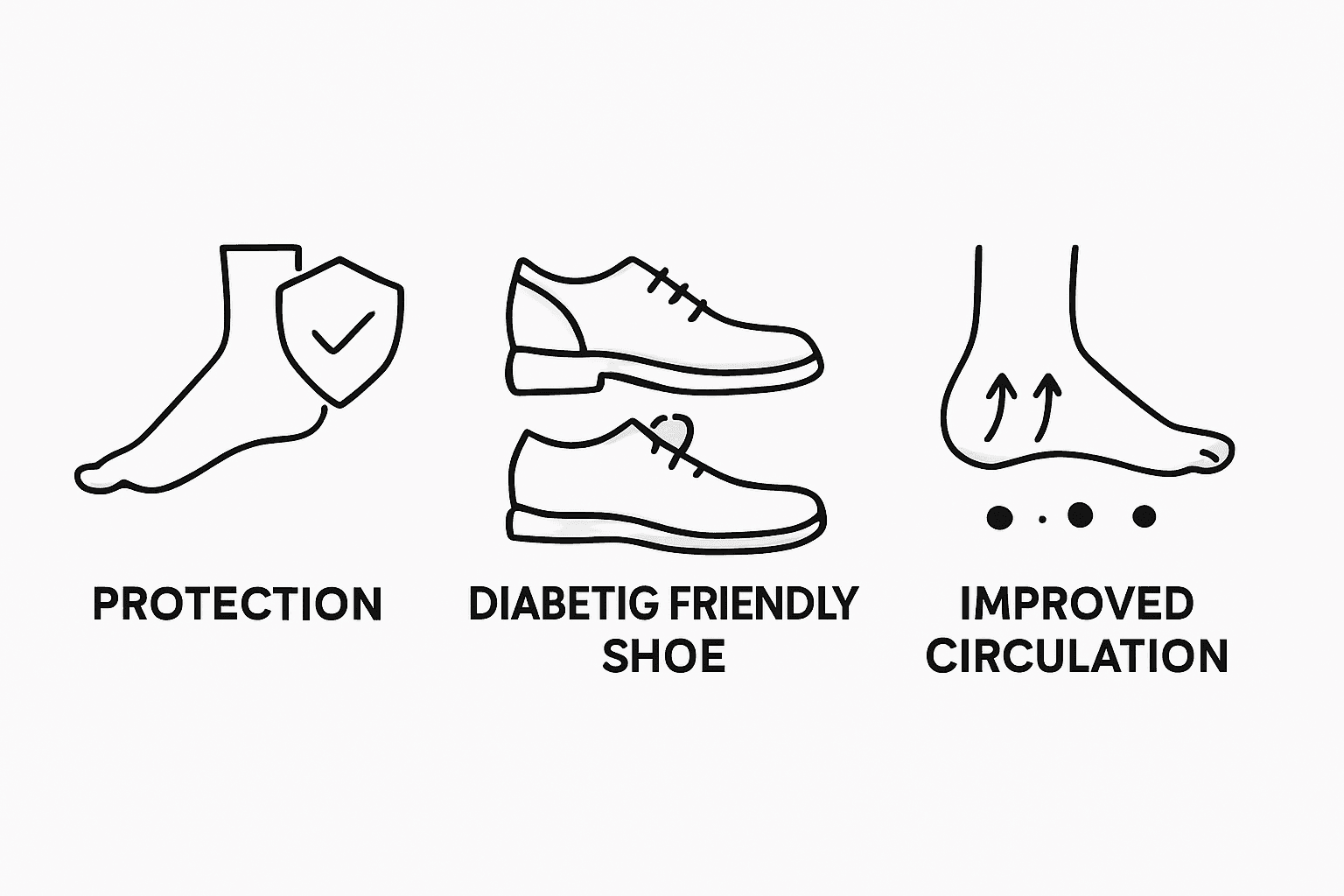Infographic of diabetic shoe health benefits