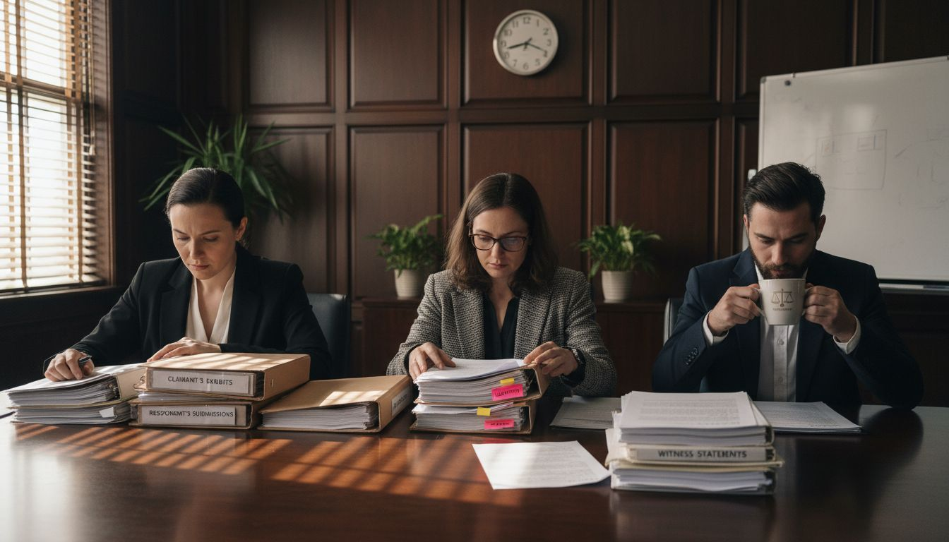 Arbitral panel reviewing hearing documents