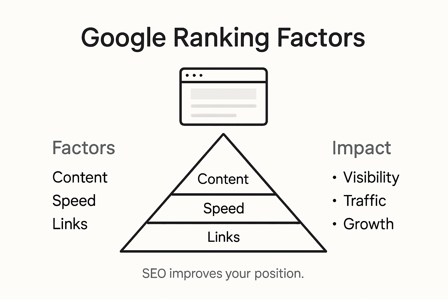 Infographic summarizing Google ranking factors