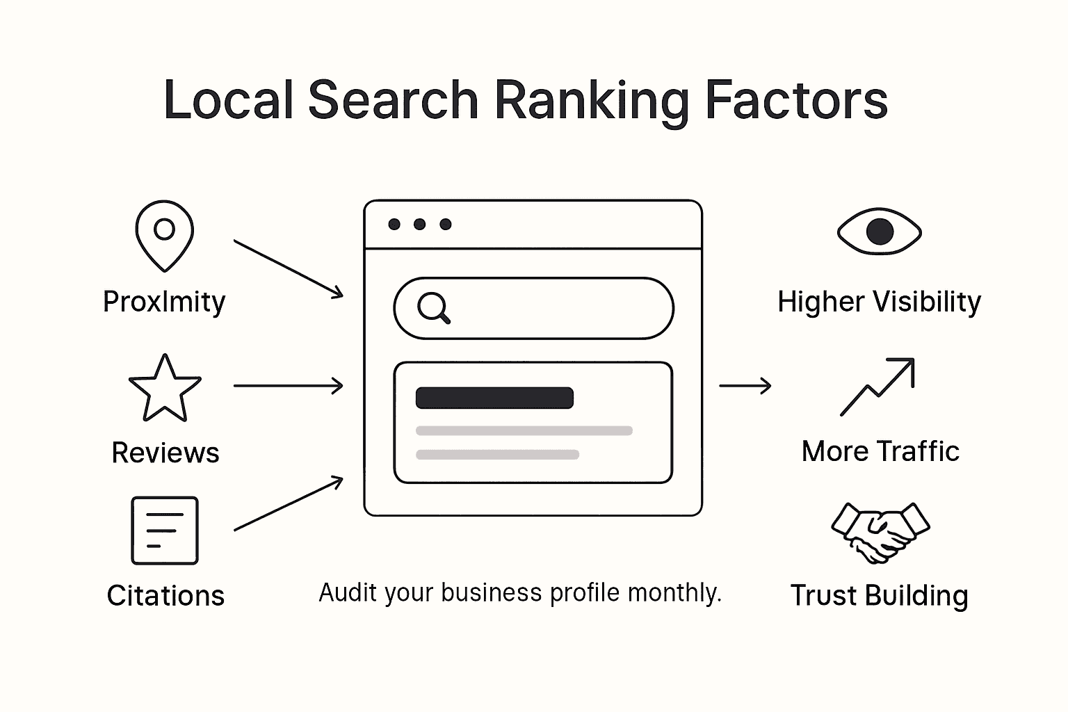 Infographic showing ranking factors and benefits