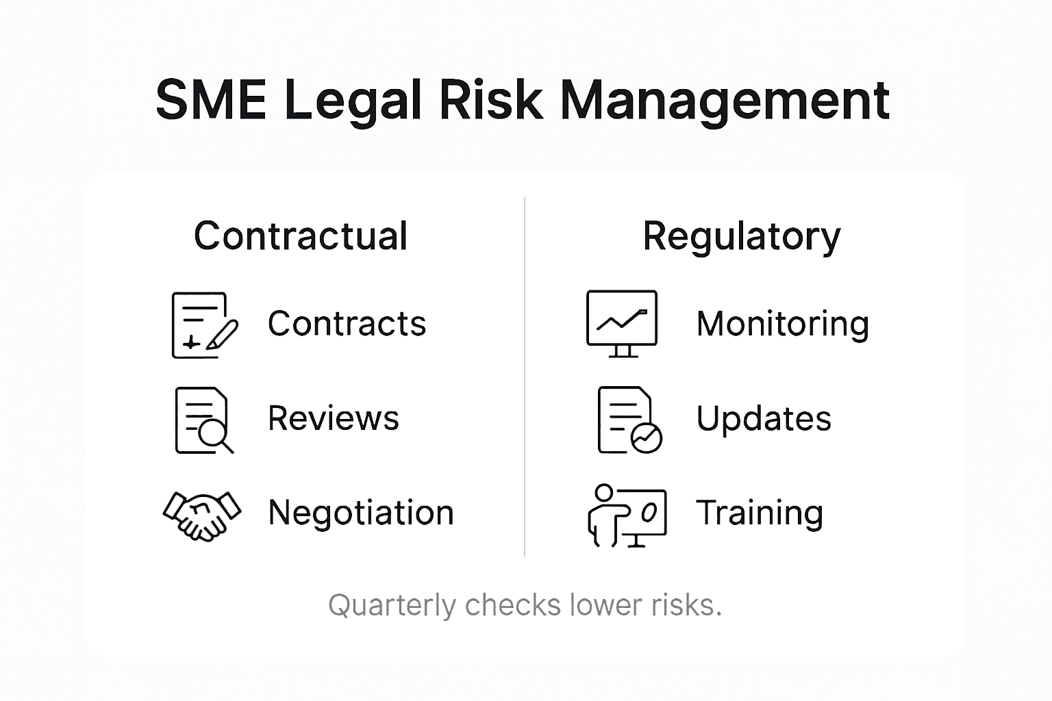 Infographic showing SME contract and regulatory risk management
