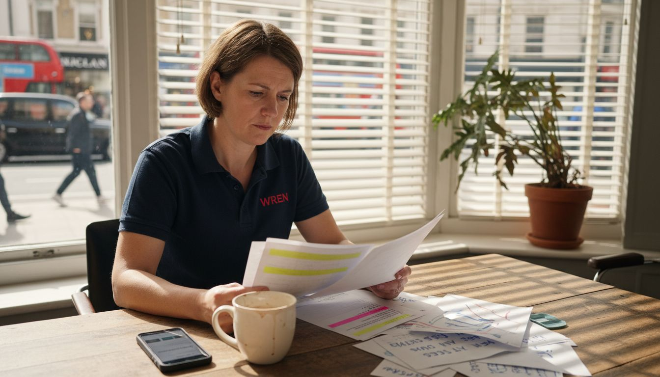 Retail business owner analyzing audit report