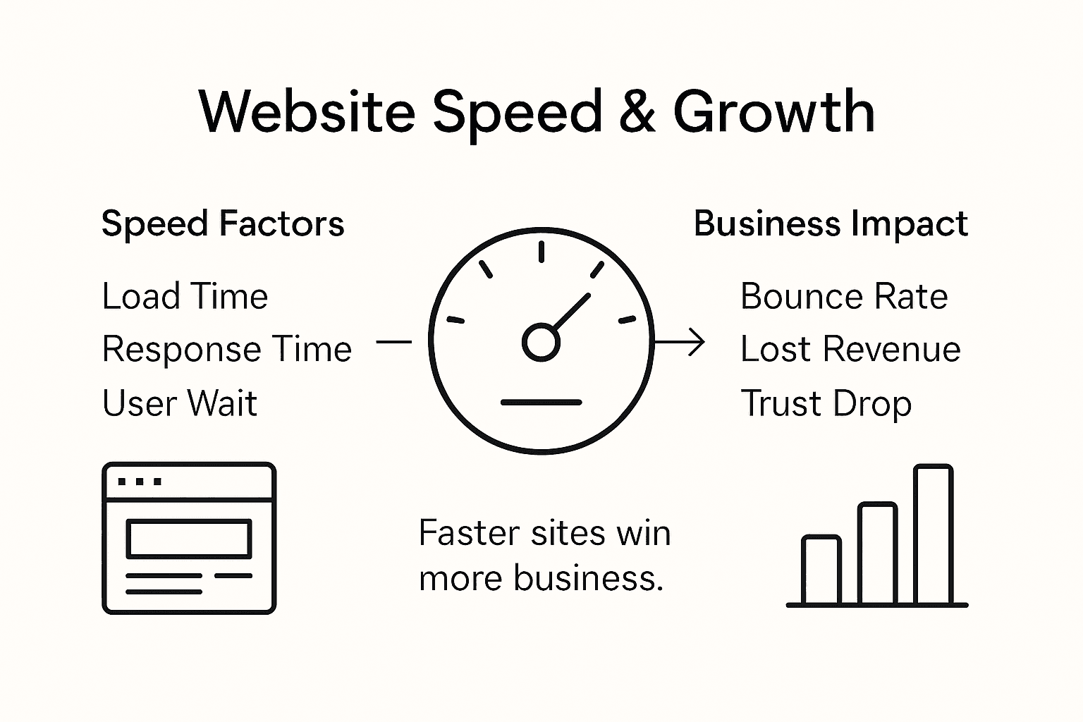 Infographic showing website speed and business impact