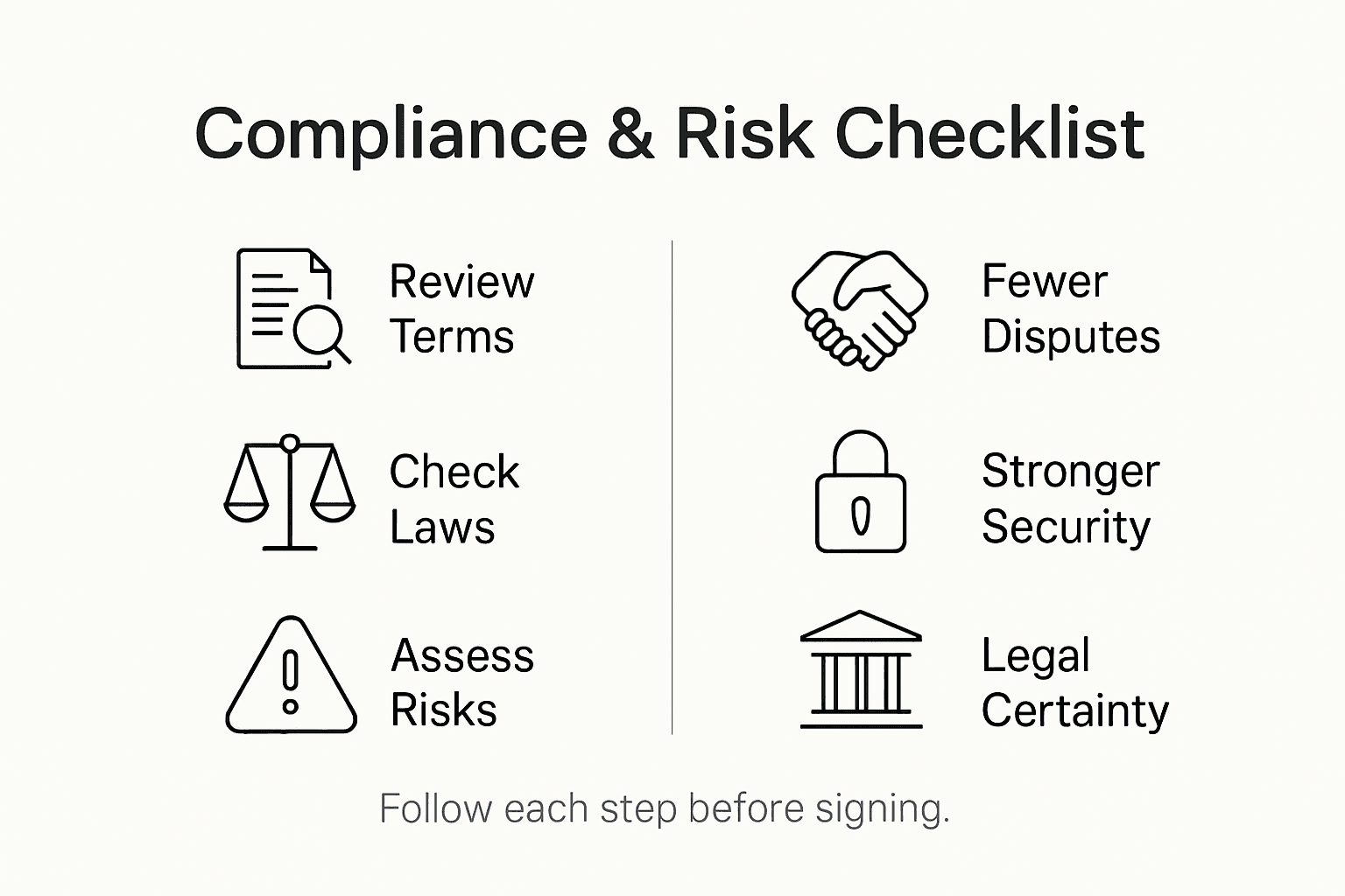 Infographic overview of contract compliance steps