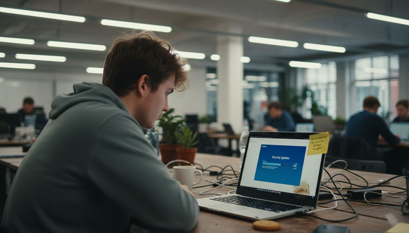 IT technician updating website software